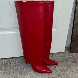 INC Elegant Red Women's Boots Wide Calf